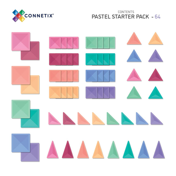 *NEW* Connetix Pastel Starter Pack - 64 Piece
