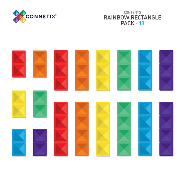 [Pre-Order] Connetix Rainbow Rectangle Pack - 18 Piece