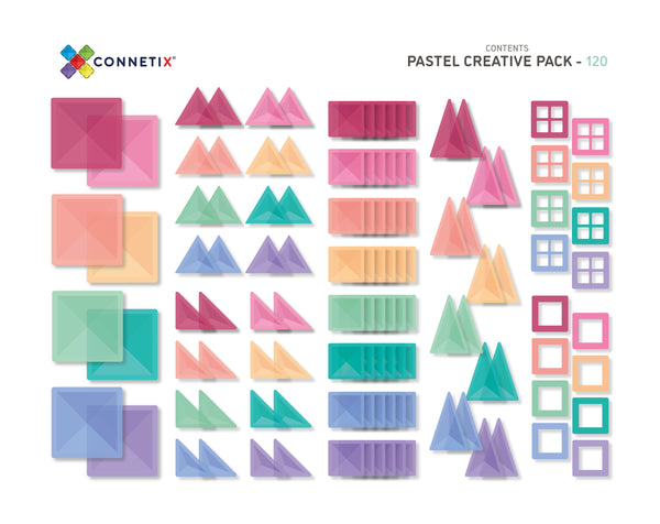 Connetix Tiles Pastel Creative Pack - 120 piece by Peekasense - Malaysia
