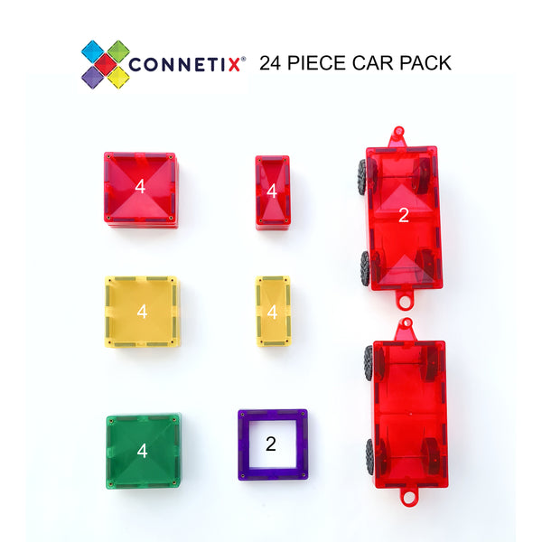 Connetix Tiles Motion Pack (Car) - 24 piece by Peekasense - Malaysia