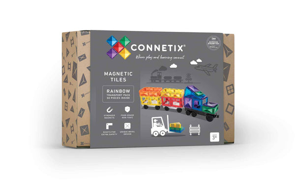 Connetix Tiles Rainbow Transport Pack - 50 piece