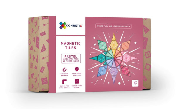 Connetix Tiles Pastel Geometry Pack - 40 piece by Peekasense - Malaysia